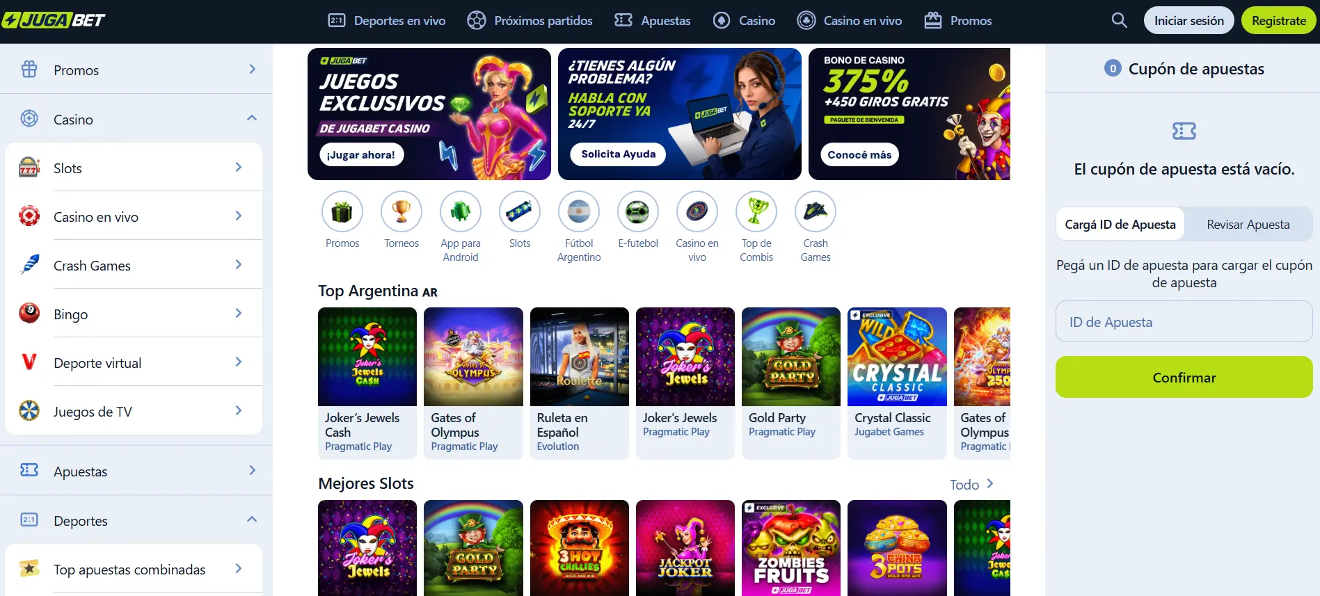 JugaBet Casino – Catálogo de juegos, bonos y casino online image 1